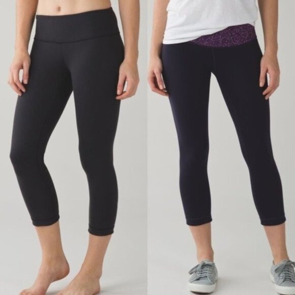 Lululemon Wunder Under Crop Reversible Leggings Size 6 - Picture 1 of 11
